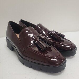 Zara Burgundy Tassel Loafers